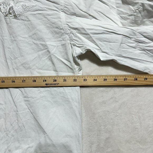 Vintage Avirex White Embroidered Long Sleeve Button Up Dress Shirt Men's XXL - Picture 10 of 16